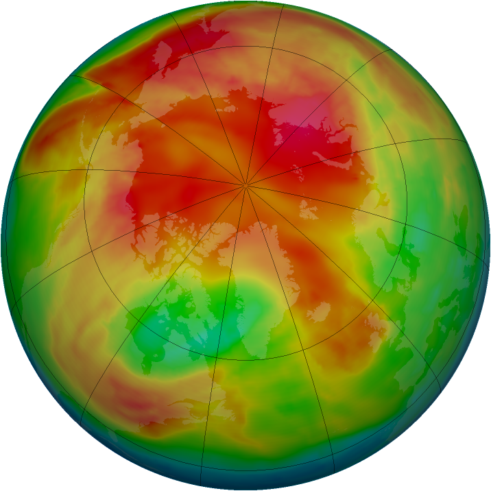 Arctic ozone map for 16 February 2010
